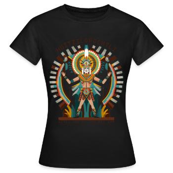Divinité aztèque Huitzilopochtli Ancienne histoire aztèque - T-shirt Femme - noir - Devant - AI Model Female 172 dark (172cm)