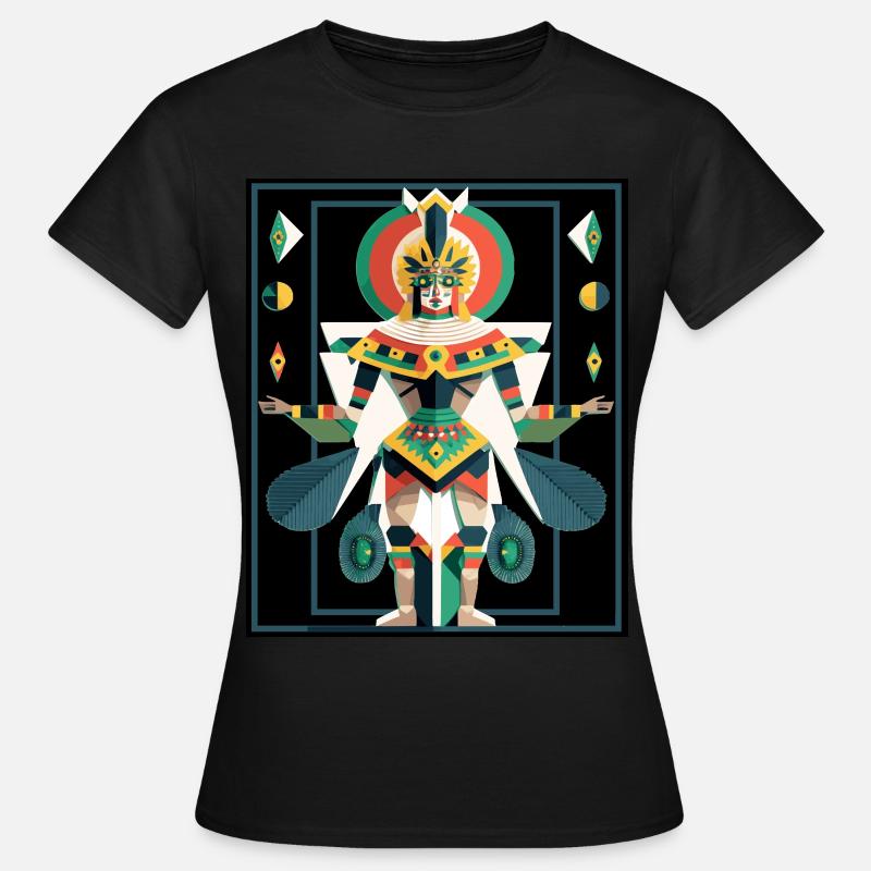 Antica divinità azteca Tialoc Maya Mitologia Inca - Maglietta da donna - nero