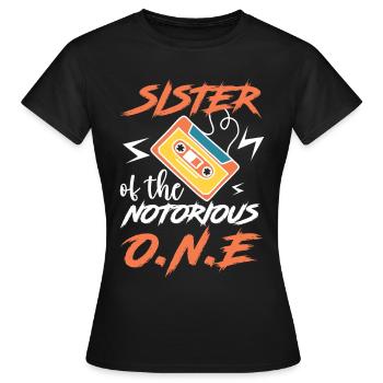 Drôle de sœur hip-hop old-school - T-shirt Femme - noir - Devant - AI Model Female 172 dark (172cm)