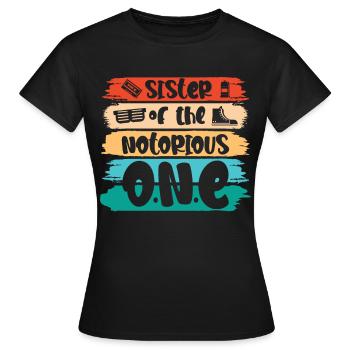 Drôle de sœur hip-hop old-school - T-shirt Femme - noir - Devant - AI Model Female 172 dark (172cm)