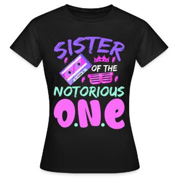 Drôle de sœur hip-hop old-school - T-shirt Femme - noir - Devant - AI Model Female 172 dark (172cm)