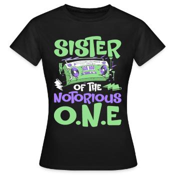 Drôle de sœur hip-hop old-school - T-shirt Femme - noir - Devant - AI Model Female 172 dark (172cm)