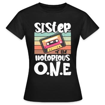 Drôle de sœur hip-hop old-school - T-shirt Femme - noir - Devant - AI Model Female 172 dark (172cm)