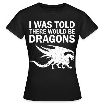 Drache Drachen Design Fabelwesen Phantasie - Frauen T-Shirt - Schwarz - Vorne - AI Model Female 172 dark (172cm)