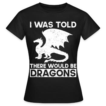 Drache Drachen Design Fabelwesen Phantasie - Frauen T-Shirt - Schwarz - Vorne - AI Model Female 172 dark (172cm)