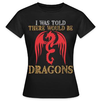 Drache Drachen Design Fabelwesen Phantasie - Frauen T-Shirt - Schwarz - Vorne - AI Model Female 172 dark (172cm)