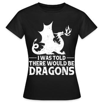 Drache Drachen Design Fabelwesen Phantasie - Frauen T-Shirt - Schwarz - Vorne - AI Model Female 172 dark (172cm)