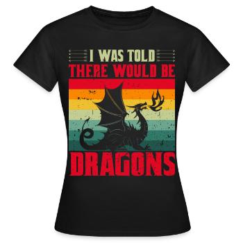 Drache Drachen Design Fabelwesen Phantasie - Frauen T-Shirt - Schwarz - Vorne - AI Model Female 172 dark (172cm)