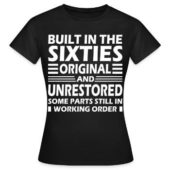 Built sixties original 50th birthday - Women's T-Shirt - black - Front - AI Model Female 172 dark (172cm)