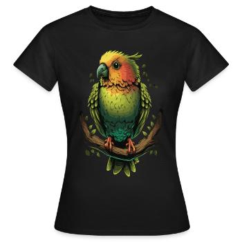 Mignon perroquet tourtereau Perruche Ornithologie - T-shirt Femme - noir - Devant - AI Model Female 172 dark (172cm)
