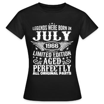 Juli 1966 | Geburtstag 1966 Jahrgang Juli 1966 - Frauen T-Shirt - Schwarz - Vorne - AI Model Female 172 dark (172cm)