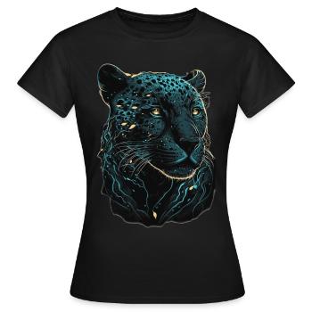 Black Leopard Panther Wild Cat Wildlife Lover - T-shirt Femme - noir - Devant - AI Model Female 172 dark (172cm)