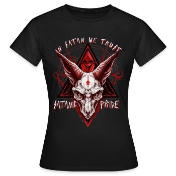Occulte Baphomet Chèvre Satanique Pentagramme Satanisme Wi - T-shirt Femme - noir - Devant - AI Model Female 172 dark (172cm)