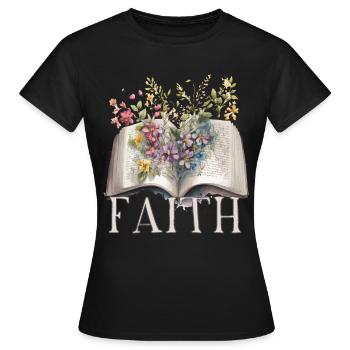 Foi Bible florale Mormon mormon mormonisme - T-shirt Femme - noir - Devant - AI Model Female 172 dark (172cm)