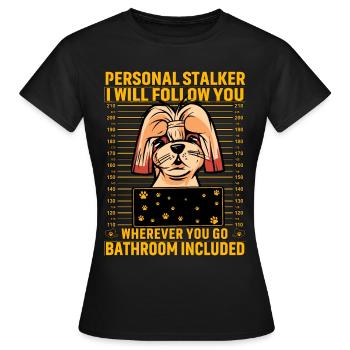 Shih Tzu Stalker - T-shirt Femme - noir - Devant - AI Model Female 172 dark (172cm)