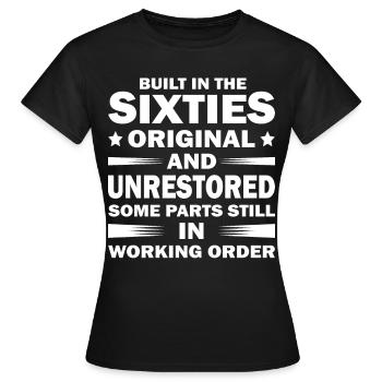 Built sixties original 50th birthday - Women's T-Shirt - black - Front - AI Model Female 172 dark (172cm)