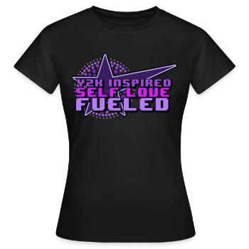 Self Love Y2K Humor Retro Nostalgia 90s 2000s Aest - Frauen T-Shirt - Schwarz - Vorne - AI Model Female 172 dark (172cm)
