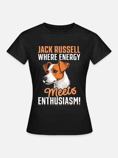 Jack Russell where energy meets enthusiasm - Dame-T-shirt - sort