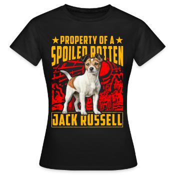 Propriété d’un Jack Russell pourri gâté - T-shirt Femme - noir - Devant - AI Model Female 172 dark (172cm)