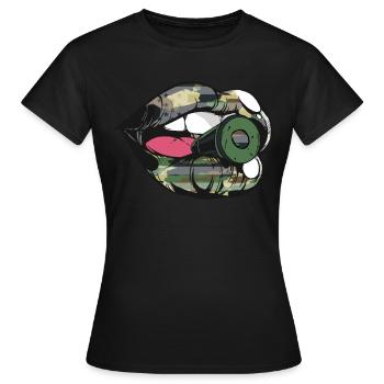 US Armed Forces Military Lip Bullet Army First Res - Frauen T-Shirt - Schwarz - Vorne - AI Model Female 172 dark (172cm)