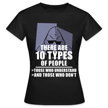 Funny Binary Code Saying Computer Science Programm - Frauen T-Shirt - Schwarz - Vorne - AI Model Female 172 dark (172cm)