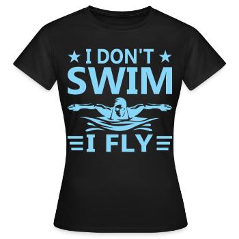 Schwimmen Schwimmbutterfly Bademeister - Frauen T-Shirt - Schwarz - Vorne - AI Model Female 172 dark (172cm)