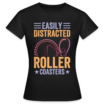 Citation de parc à thème pour un amateur de parcs à thème - T-shirt Femme - noir - Devant - AI Model Female 172 dark (172cm)