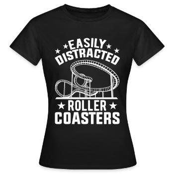 Citation de parc à thème pour un amateur de parcs à thème - T-shirt Femme - noir - Devant - AI Model Female 172 dark (172cm)