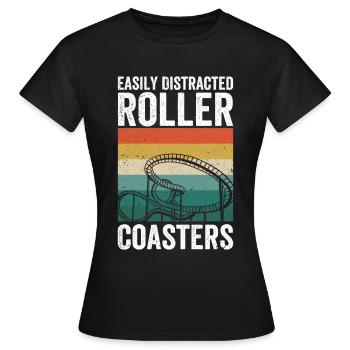 Citation de parc à thème pour un amateur de parcs à thème - T-shirt Femme - noir - Devant - AI Model Female 172 dark (172cm)