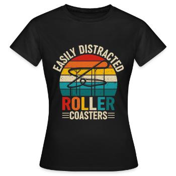 Citation de parc à thème pour un amateur de parcs à thème - T-shirt Femme - noir - Devant - AI Model Female 172 dark (172cm)