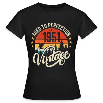 1951 Vintage - Geburtstagsgeschenk 1951 Retro 1951 - Frauen T-Shirt - Schwarz - Vorne - AI Model Female 172 dark (172cm)