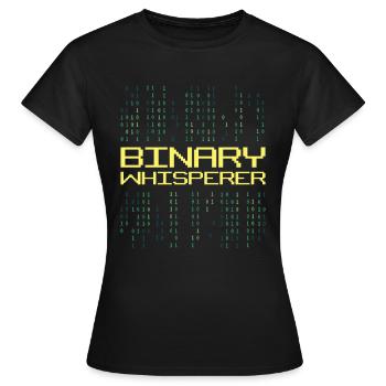 Binary Whisperer Funny Programming Coding Quote - Frauen T-Shirt - Schwarz - Vorne - AI Model Female 172 dark (172cm)