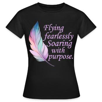 Flying Fearlessly Soaring With Purpose Pastel Boho - Frauen T-Shirt - Schwarz - Vorne - AI Model Female 172 dark (172cm)