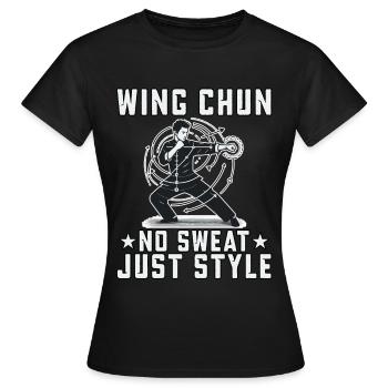 Wing Chun : pas de transpiration, juste du style - T-shirt Femme - noir - Devant - AI Model Female 172 dark (172cm)