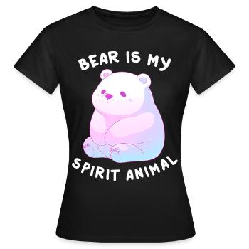 Bear Is My Spirit Animal Cute Polar Bear Lofi Kawa - Frauen T-Shirt - Schwarz - Vorne - AI Model Female 172 dark (172cm)