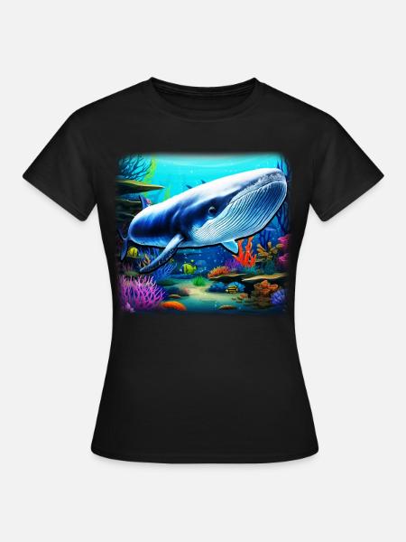 Blauwal - Frauen T-Shirt - Schwarz