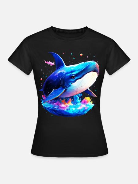 Blauwal - Frauen T-Shirt - Schwarz
