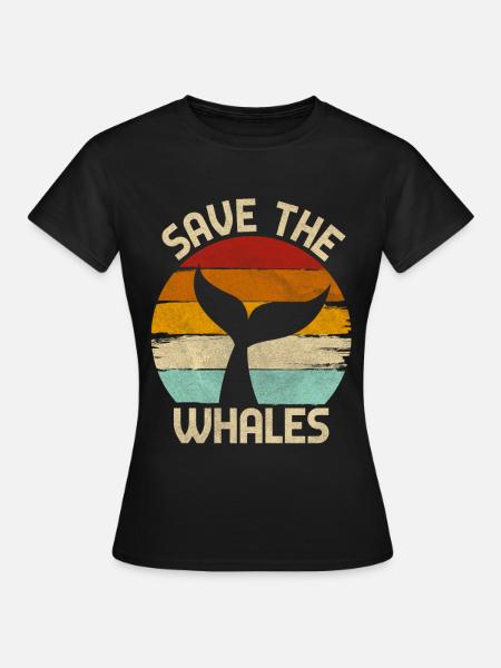 Rettet die Wale - Frauen T-Shirt - Schwarz
