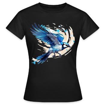 Blue Jay Bird Watching Vintage Birding Birdwatcher - Frauen T-Shirt - Schwarz - Vorne - AI Model Female 172 dark (172cm)