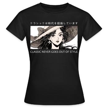 Classic Never Goes Out Of Style Vintage Anime Aest - Frauen T-Shirt - Schwarz - Vorne - AI Model Female 172 dark (172cm)