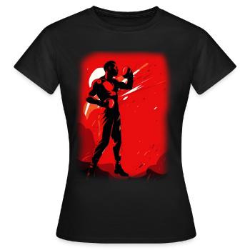 Boxen - Frauen T-Shirt - Schwarz - Vorne - AI Model Female 172 dark (172cm)