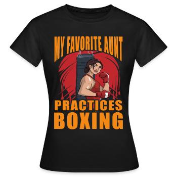 MEINE Lieblingstante trainiert Boxen - Frauen T-Shirt - Schwarz - Vorne - AI Model Female 172 dark (172cm)