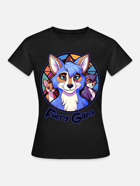 Furry Gang Anime Furry Convention Fandom Fursuit C - Frauen T-Shirt - Schwarz