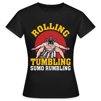 Roulement Tumbling Sumo Grondement - T-shirt Femme - noir - Devant - AI Model Female 172 dark (172cm)