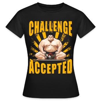 Défi Sumo accepté - T-shirt Femme - noir - Devant - AI Model Female 172 dark (172cm)