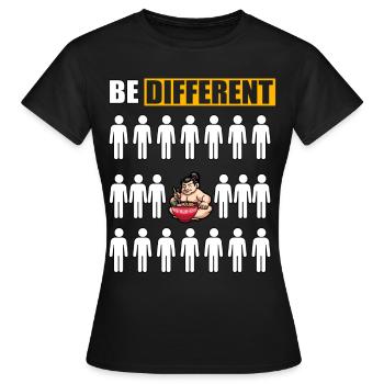 Sumo anders sein - Frauen T-Shirt - Schwarz - Vorne - AI Model Female 172 dark (172cm)