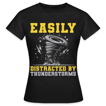 Catch the essence of thunderstorms and tornadoes - Women's T-Shirt - black - Front - AI Model Female 172 dark (172cm)