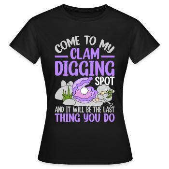 Muscheln Graben Mit Begeisterung Für Muscheln - Frauen T-Shirt - Schwarz - Vorne - AI Model Female 172 dark (172cm)