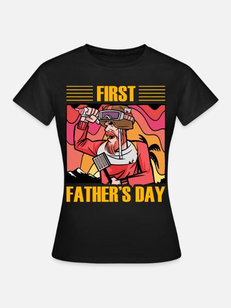 Erster Vatertag - Dame-T-shirt - sort
