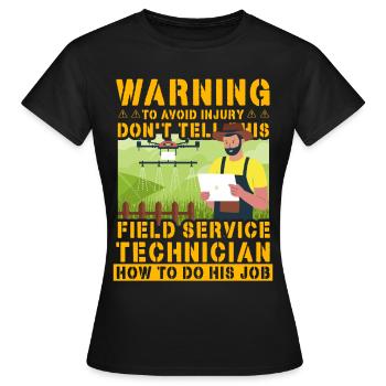 Warnung, um Verletzungen zu vermeidenSagen Sie es diesem Feld nicht - Frauen T-Shirt - Schwarz - Vorne - AI Model Female 172 dark (172cm)